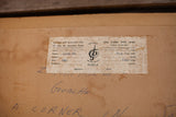 Back of Zvi Raphaeli gouache painting with 1960 Safrai Gallery label and handwritten 
