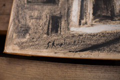 Zvi Raphaeli Signed 1960 Gouache Painting // ONH Item 1305 Image 2