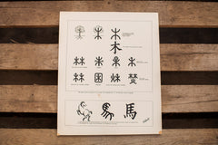 Vintage Chinese Symbol Chart // ONH Item 1306