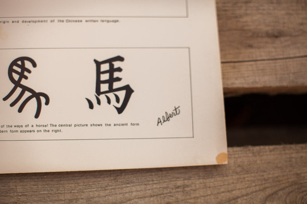 Vintage Chinese Symbol Chart // ONH Item 1306 Image 1