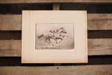 Signed Henry Ziegler 'The Satrap' horse etching on aged cream matte.