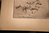 Henry Ziegler's signature and 'The Satrap to Nat Fleischer' dedication on vintage etching.