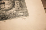 P. Menim signature, 'E originale' text, and 1943.XXI date on vintage etching.
