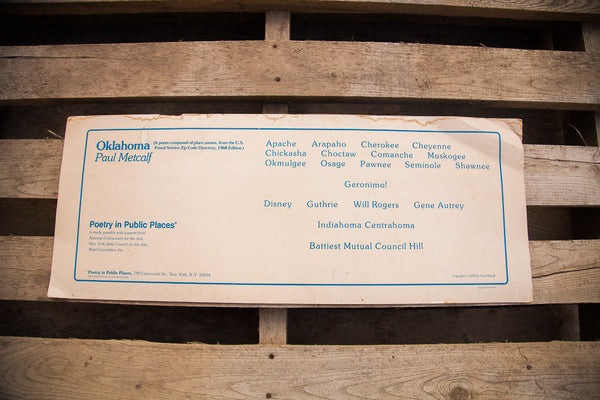 Vintage 1979 Metcalf Poster Public Places NYC Series Poem // ONH Item 1313