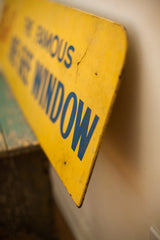 Chipped bright yellow surface and blue 