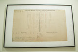 Antique Central Indiana Railway train log with handwritten entries on aged, gridded paper.