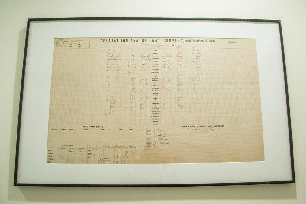 Antique Central Indiana Railway Train Log // ONH Item 1317