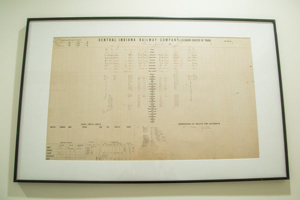 Antique Central Indiana Railway Train Log // ONH Item 1317