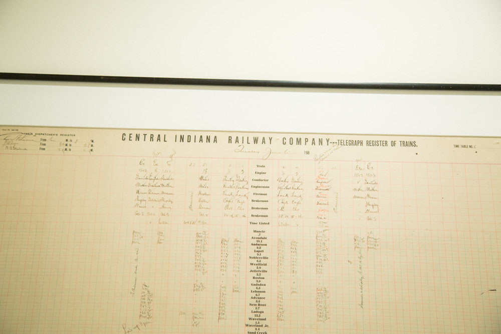 Antique Central Indiana Railway Train Log // ONH Item 1317 Image 1