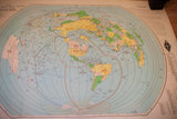 The 1973 Amateur Radio Map of the World laid out, showing its unique polar projection.