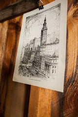 Angled view highlighting the paper texture of the vintage Madison Square Garden print.