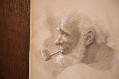 Old Smiling Man with Pipe // ONH Item 1320 Image 1