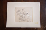 Don Freeman original India ink drawing, matted, showing artist's estate stamp.