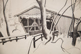Holmgren's signature on the hand-drawn winter scene with textured lines.