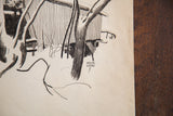 Signature HOLMGREN on the aged paper of the Wintery Covered Bridge drawing.
