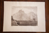 Vintage Peretti Griva etching 'Di di fuerta' on heavy gauge paper with wide margins and signature.