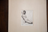 Morris Henry Hobbs 1930s 'Siesta' etching shows reclining nude woman with flower, 7.5x10.