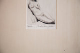 Handwritten title Siesta and artist signature Morris Henry Hobbs on the 1930s etching.