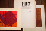 Edgard Pillet Colour Offsets booklet cover with artist's signature and abstract red print detail.