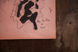 Artist Jean Cocteau's handwritten signature and 1946 date on the rose vintage print.
