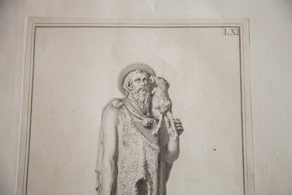 Antique Italian Engraving of Pan // ONH Item 1344