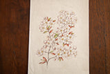 Original antique Prunus watercolor, 1870s, with delicate lavender, celadon, and bronze flowering branches.