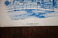 Blue Minimalistic City Hall NYC // ONH Item 1415 Image 3