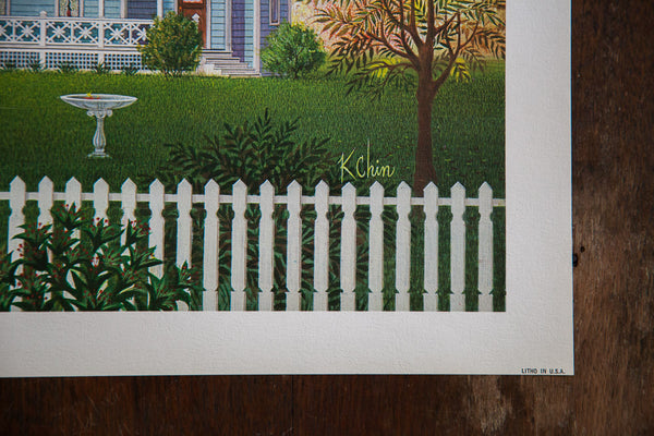 K Chin Quaint House and Picket Fence // ONH Item 1417 Image 1