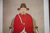 Detailed view of the Korean Emperor lithograph, showing his face, hat, and warm red robe.