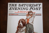 Grieving boy and St. Bernard dog with 'For Sale' sign on 1921 magazine cover.