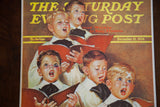 Vintage Saturday Evening Post 1938 cover with yellow title and boy with head bandage.