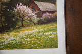 Early Spring lithograph by Robert Wood, showing signature, wildflowers, and slight edge crease.
