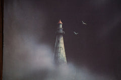 Lighthouse in Darkness with Seagulls // ONH Item 1428 Image 1