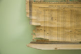 Antique 1901 map detail: US cities census and new possessions data, torn edge.
