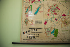 Mid Century Orange County NY Hearne Brothers Pull Down Map // ONH Item 1434 Image 2