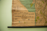 1930s Northern Westchester map with title, green land, and visible brown water stain.