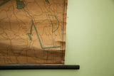 Lower right section of 1930s map, showing New Canaan, worn edge, and black dowel.