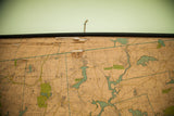 Upper edge of vintage Northern Westchester map, with visible paper loss and canvas separation.