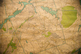 Detail of vintage Northern Westchester map showing property lines, roads, and Cross River Reservoir.