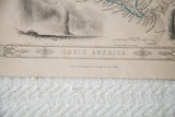 Detail of 19th century North American map: title, Niagara Falls vignette, G. Virtue, and fold.