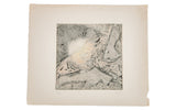 Abstract Zavel Silber etching in textured grey with sunset yellow-orange, pencil signed and numbered.