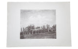 Vintage D.R. Peretti Griva bromoil photograph of ancient stone ruins on wide-bordered paper.
