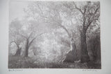 Artist's signature, D.R. Peretti Griva, in the lower right corner of the vintage bromoil print.