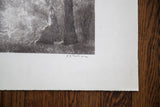 Artist D.R. Peretti Griva's pencil signature on the textured border of the vintage bromoil print.