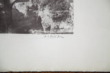 Artist's pencil signature, D.R. Peretti Griva, on the lower right corner of the vintage print.