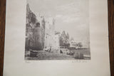 Vintage bromoil print showing the full paper with artist's pencil signature and title.