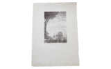 Vintage D.R. Peretti bromoil transfer print of a dark tree in a surreal, high-contrast landscape.