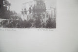Artist D.R. Peretti's pencil signature and handwritten title on a vintage print.