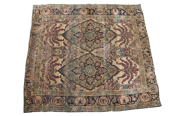 4x5 Antique Square Kerman Rug // ONH Item 1463