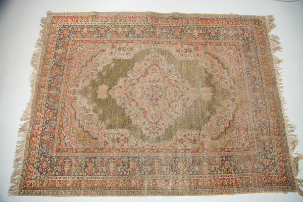 4x6 Unique Green Silk Turkish Rug // ONH Item 1464
